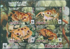 Aitutaki 2014 SG827 WWF Reef Crab MS MNH