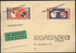 USA Canada 1936 New York Philatelic Exhibition Flight Rocket Mail Cover G109341