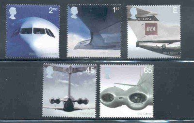 Great Britain Sc 2048-52 2002 Jet Airplanes stamp set mint NH