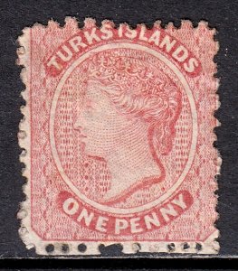 Turks Islands - Scott #1 - MH - Partial OG, repaired surface flaw - SCV $67