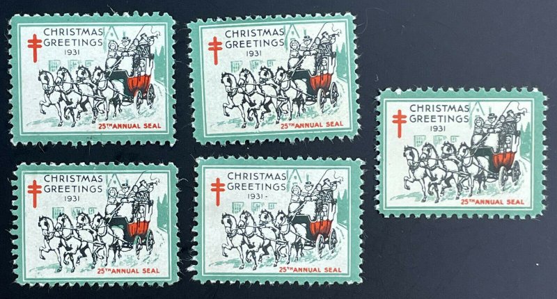 US #WX61-63 ??? LOT - (One MNH the rest MH) Christmas Seals (c1931) [R526]