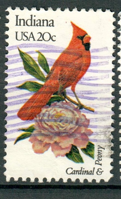1966 Indiana Birds and Flowers used single - perf 10.5 x 11