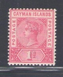 1900 Cayman Islands, 1d. Carmine Rose, Stanley Gibbons #2, MNH**