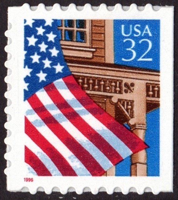 SC#2921 32¢ Flag Over Porch Booklet Single (1996) SA