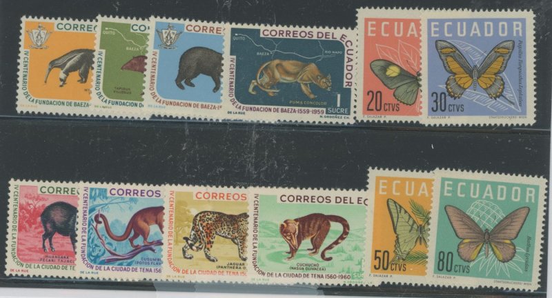 Ecuador #657-660/676-683  Single (Complete Set) (Animals) (Butterflies)