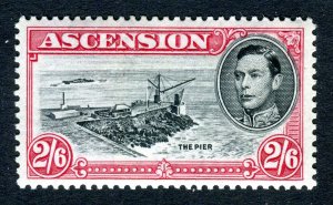 Ascension 1938 KGVI. 2/6d black & deep carmine. MLH. P13. SG45c.