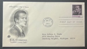 E.E. CUMMINGS APR 21 2012 LOS ANGELES CA ARTCRAFT FIRST DAY COVER (FDC)