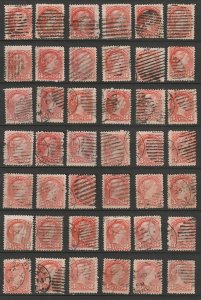 Canada 1888 Sc 41 group of 42 used - bar/CDS cancels