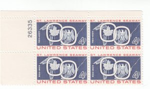 Scott # 1131 - 4c Red & Blue- St. Lawrence Seaway Issue - plate block of 4 - MNH