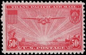 U.S. Scott # C22  1937 50c car  China Clipper Over Pacific  mint-nh- vf