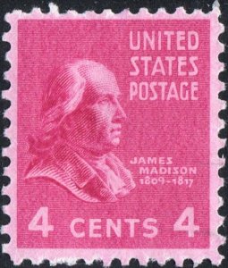 SC#808 4¢ James Madison (1938) MLH