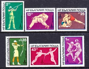 Bulgaria 1979 Moscow Olympics Complete Mint MNH Set SC 2648-2653