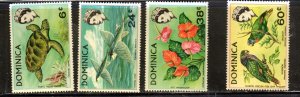 DOMINICA #297-300 1970 TURTLESS, FISH, PARROTS MINT VF NH O.G