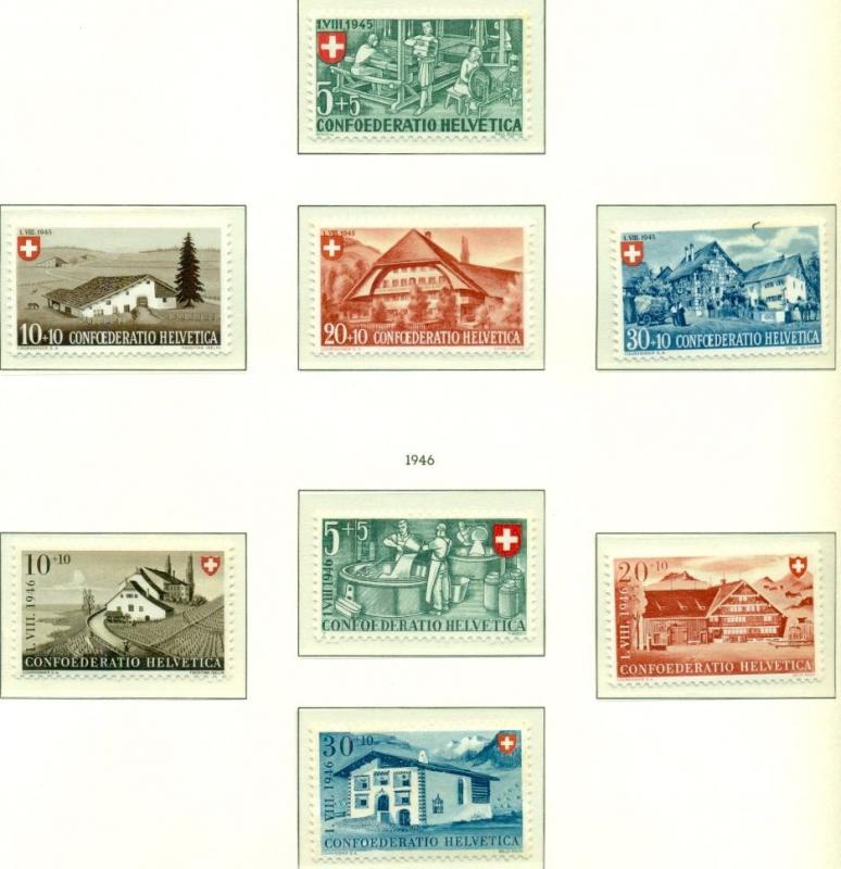 SWITZERLAND Collection 1862-1979 Lighthouse hingeless albums, NH & H, Cat $1,330