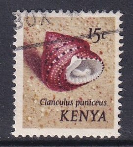 Kenya     #38  used    1971  sea shells  15c