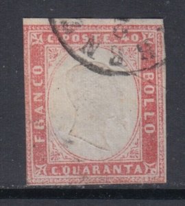 SARDEGNA - 1862 - Sassone n. 16Ba rosa chiaro cv 1500$