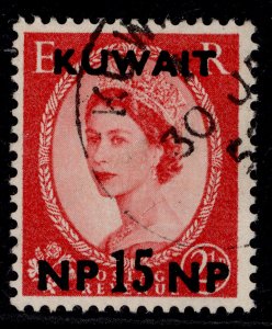 KUWAIT QEII SG125, 15np on 2½d carmine-red, VERY FINE USED. CDS