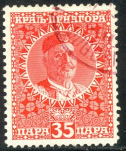 MONTENEGRO 1913 35pa King Nicholas I Portrait Issue Sc 106 VFU