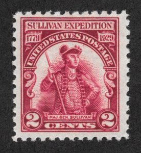 657a MNH, 2c. Sullivan Expedition, PSE Cert, FREE INSURED SHIPPING