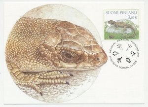 Postal stationery Finland / Maximum card 2004 Lizard - Egg