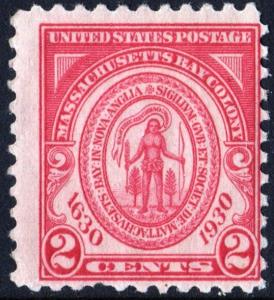 SC#682 2¢ Massachusetts Bay Colony (1930) MNH