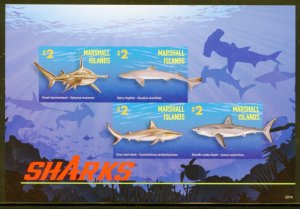 MARSHALL ISLANDS 2022 SHARKS IMPERF SHEET MINT NH