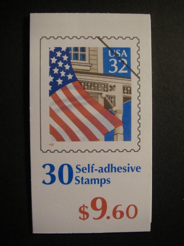 BK228A, Scott 2921c, 32c Flag over Porch, Complete Booklet of 30, MNH CV $50