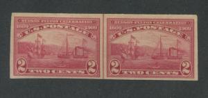 1909 US Stamp #373 2c Mint Never Hinged Very Fine Original Gum Imperf Pair