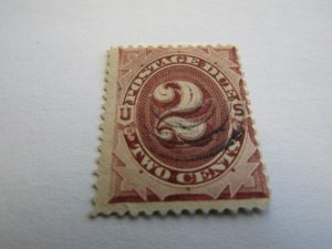 US Stamps, Scott #J2 Used 1879 2c Brown Postage Due, sale as is, no warranty,