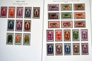 COLOR PRINTED UBANGI-SHARI 1915-1930 STAMP ALBUM PAGES (9 illustrated pages)