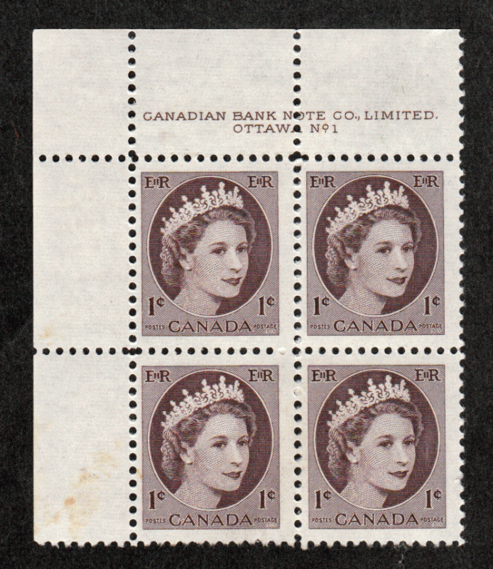 Canada Plate Block #  337 - M/NH - Queen Elizabeth II Wilding - LR - Plate 1