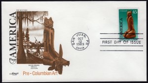 SC#C121 45¢ Pre-Columbian America FDC: Artmaster (1989) Unaddressed