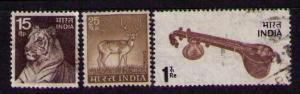 INDIA Sc# 622 - 624 USED FVF Set3 Veena Tiger Axis Deer