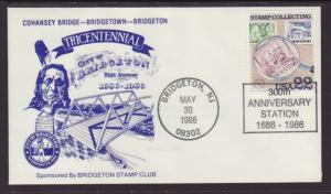 US Bridgeton 86 Tricentennial Cohansey Bridge 1986 Cover BIN