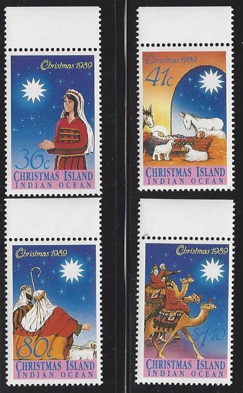 Christmas Island #242-45 MNH set, 1989 Christmas, issued 1989