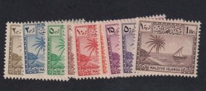 Maldives Scott # 20 - 28 set VF OG lightly hinged nice color cv $ 59 ! see pic !