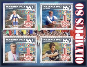 Stamps.  Olympic Games 1980 in Moscow Rowing 2 sheet perforated 2022 year