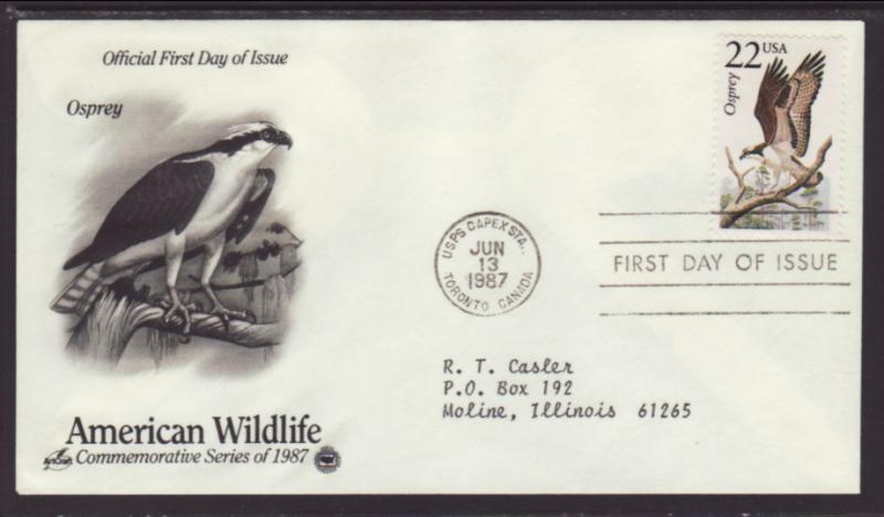 US Osprey 1987 PCS Typed FDC BIN