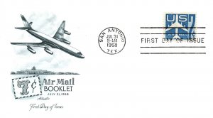 US FIRST DAY COVER SCOTT C51a 7c AIR MAIL BY ARTMASTER SAN ANTONIO CANCEL 1958
