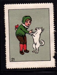 German Advertising Stamp - Boy and Dog #21