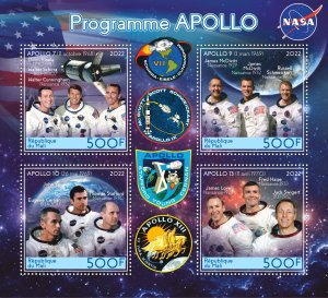 Stamps. Space. Apollo  Mali 2022 year , 1+1 sheet perforated