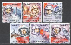 Wb2353 2011 Mozambique Space Russian Astronauts Tereshkova Titov #5428-3 Set Mnh