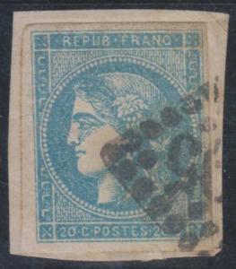 FRANCE SC 44B TYPE A10 ULTRA ON PIECE TIED BY LARGE NUMERAL VF SCV $3100 