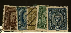 Austria #151-2,154-6 used