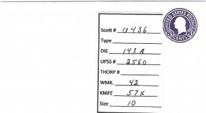 Scott# U436      D143   UPSS#2560    US envelope.