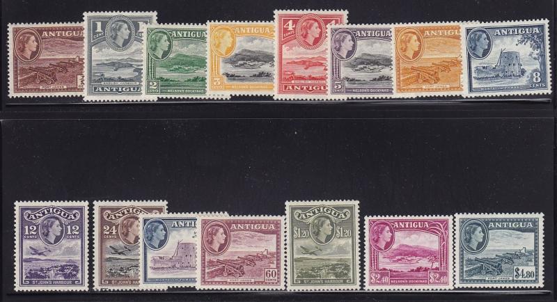 Antiqua Scott #'s 107 - 121 VF lightly hinged nice colors cv $ 69 ! see pic !