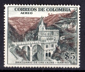 Colombia 1954 Sc#C252 LAS LAJAS SHRINE Single 5P MH