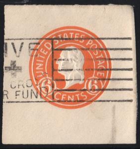 SC#U529 6¢ Washington Cut Square (1932) Used