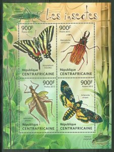 CENTRAL AFRICA 2013  INSECTS   SHEET MINT NH