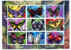 Somalia 2000 Butterflies of the World Sheetlet (9) Perforated MNH